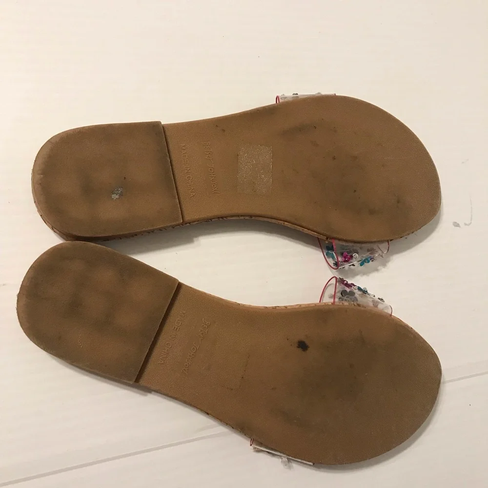 Betsy Johnson embellished beads slide on flat sandals fits size 8 - Picture 7 of 7